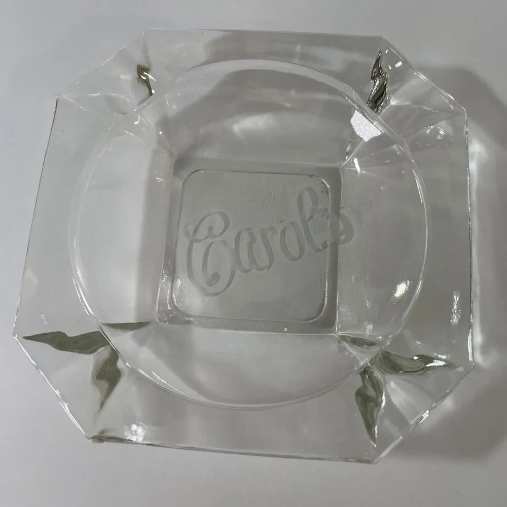 Vintage Carol’s Clear Glass Ashtray